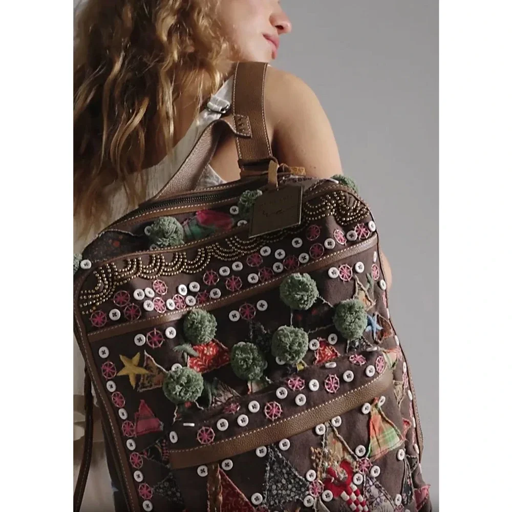 FREE PEOPLE WE THE FREE X THE FALLS BEXLEY EMBELLISHED EMBROIDERED BACKPACK BAG